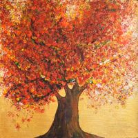 Herbst, acrylic on canvas, frame, 20x20 cm, Preis auf Anfrage (132)