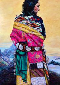 Next to sun, Tibet, mixed media on canvas, 110x80 cm (173)